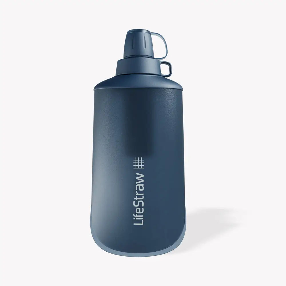 Lifestraw Peak Series Collapsible Squeeze Bottle drinkfles met waterfilter - Mountain Blue 650ml - Wateropslag